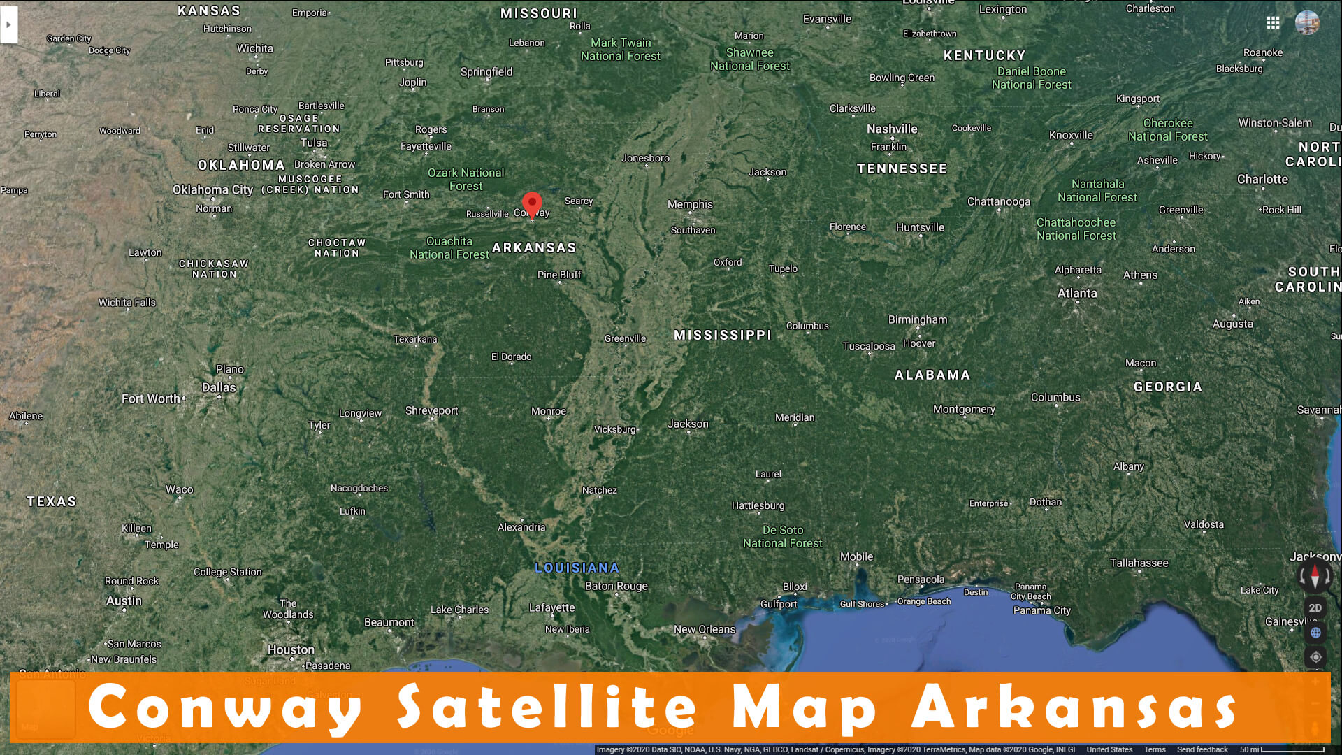 Conway Satellite Map Arkansas